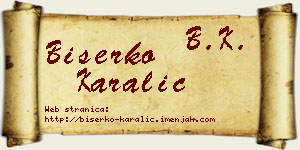 Biserko Karalić vizit kartica